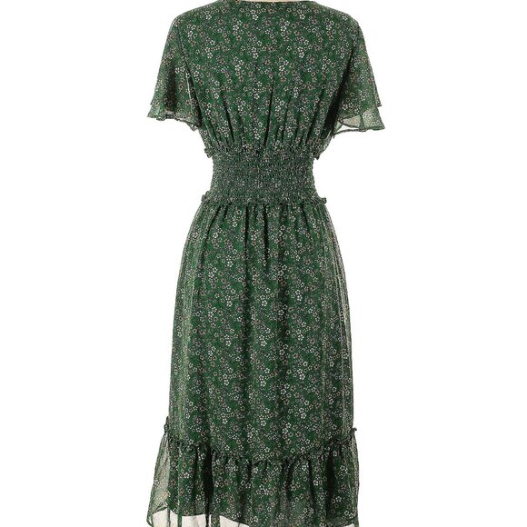 Max studio Midi Green Floral Dress - Picture 2 of 4